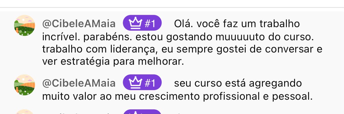 Depoimento de aluno 1 do curso Liderança de Alta Performance